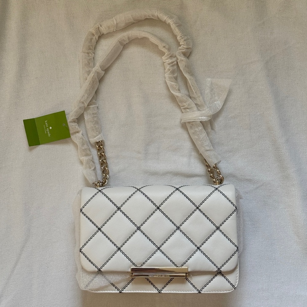 Kate Spade White Quilted Crossbody Bag